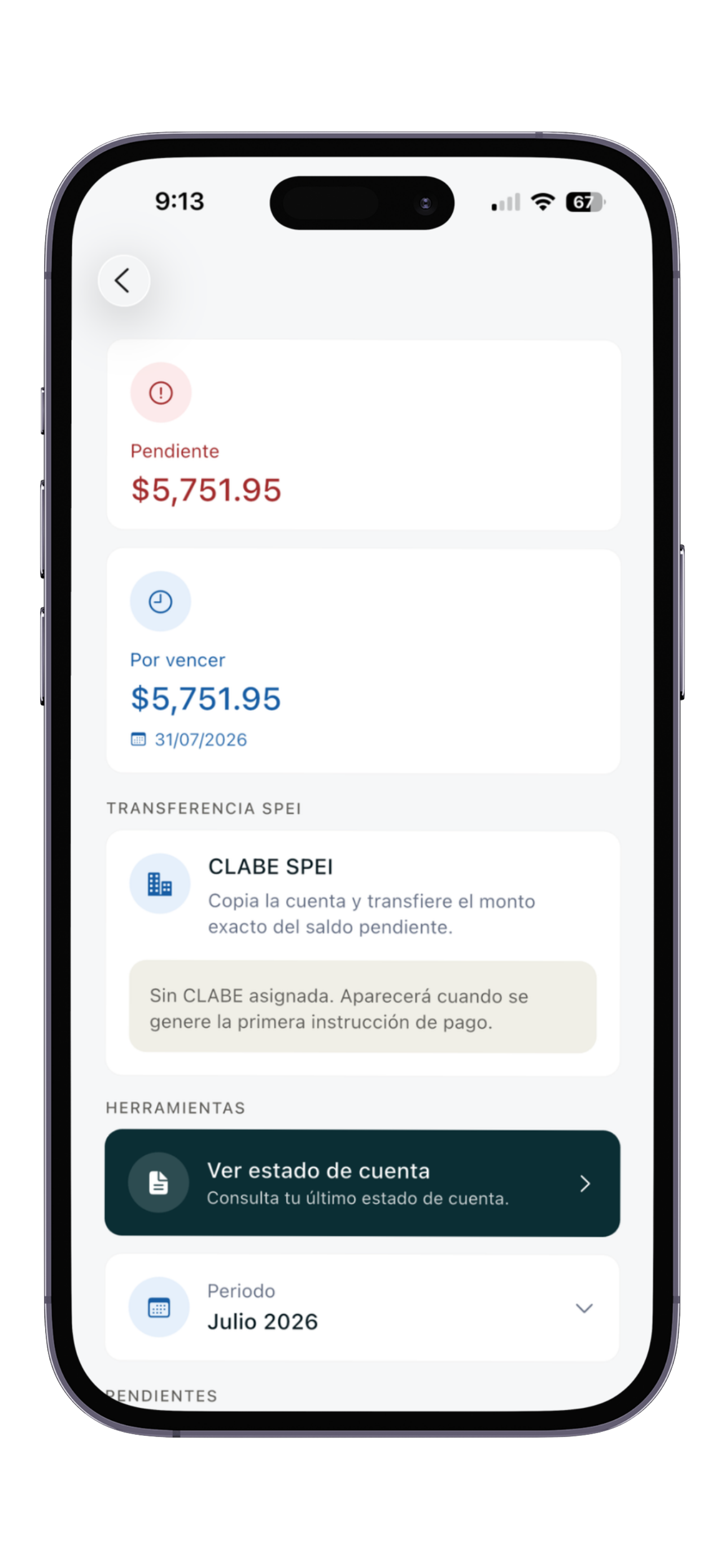 Estado de cuenta del residente en Ameniti